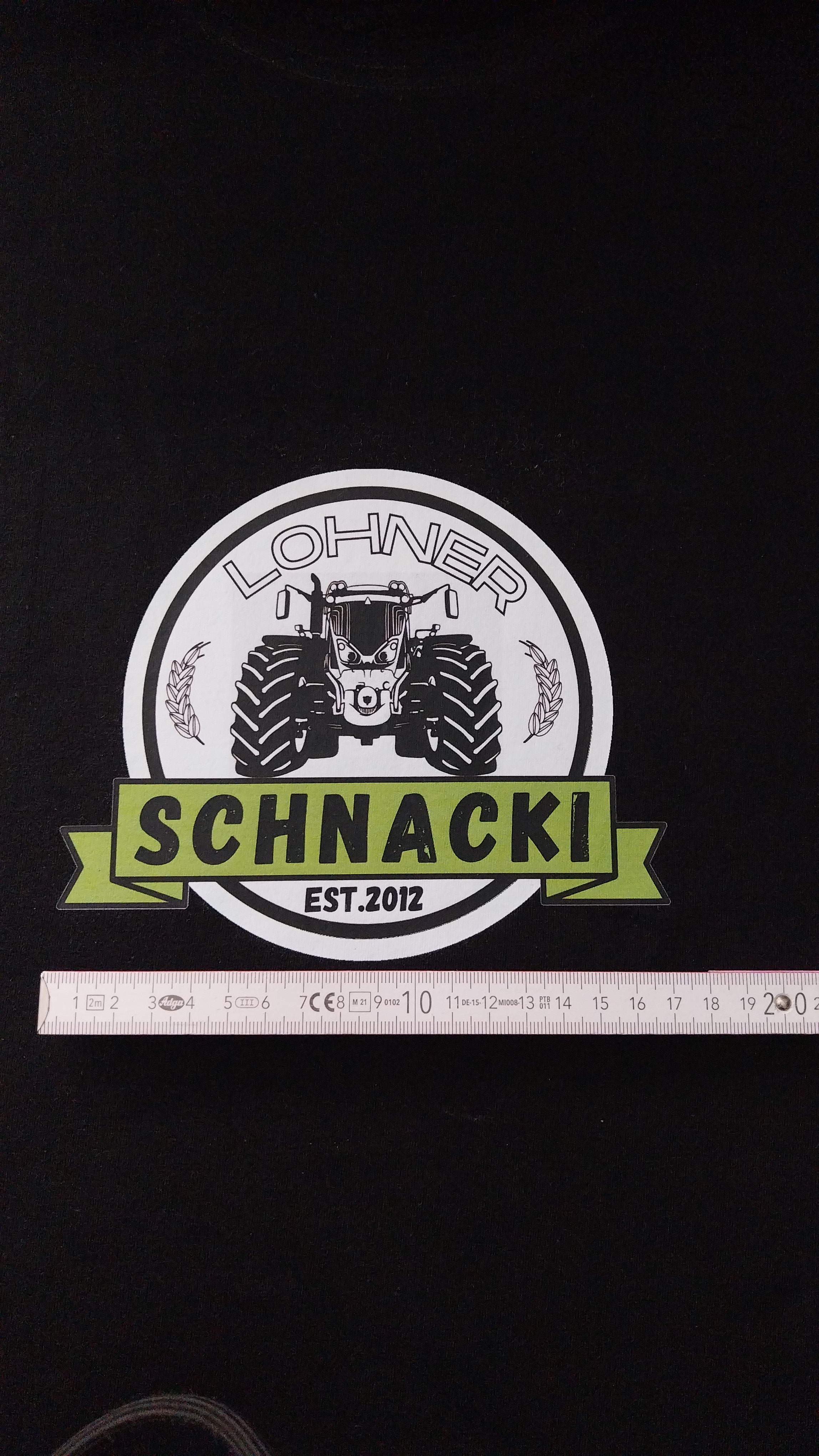 T-Shirt schwarz 4XL Logo Lohner zu klein